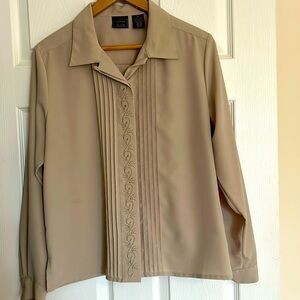 Laura Scott LS tan blouse, size 14